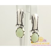Серебряные серьги с лунным камнем (им.) 2378